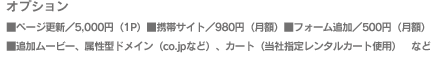 ページ更新5,000円携帯サイト980円フォーム追加500円その他